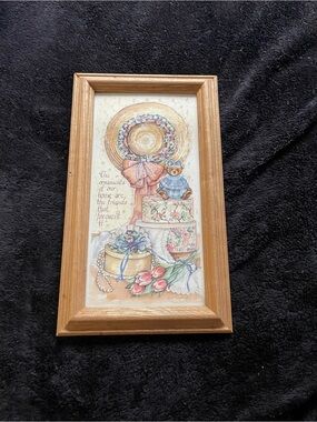 Source Unknown Floral Hat & Teddy Wall Art - Pink, Blue, Green